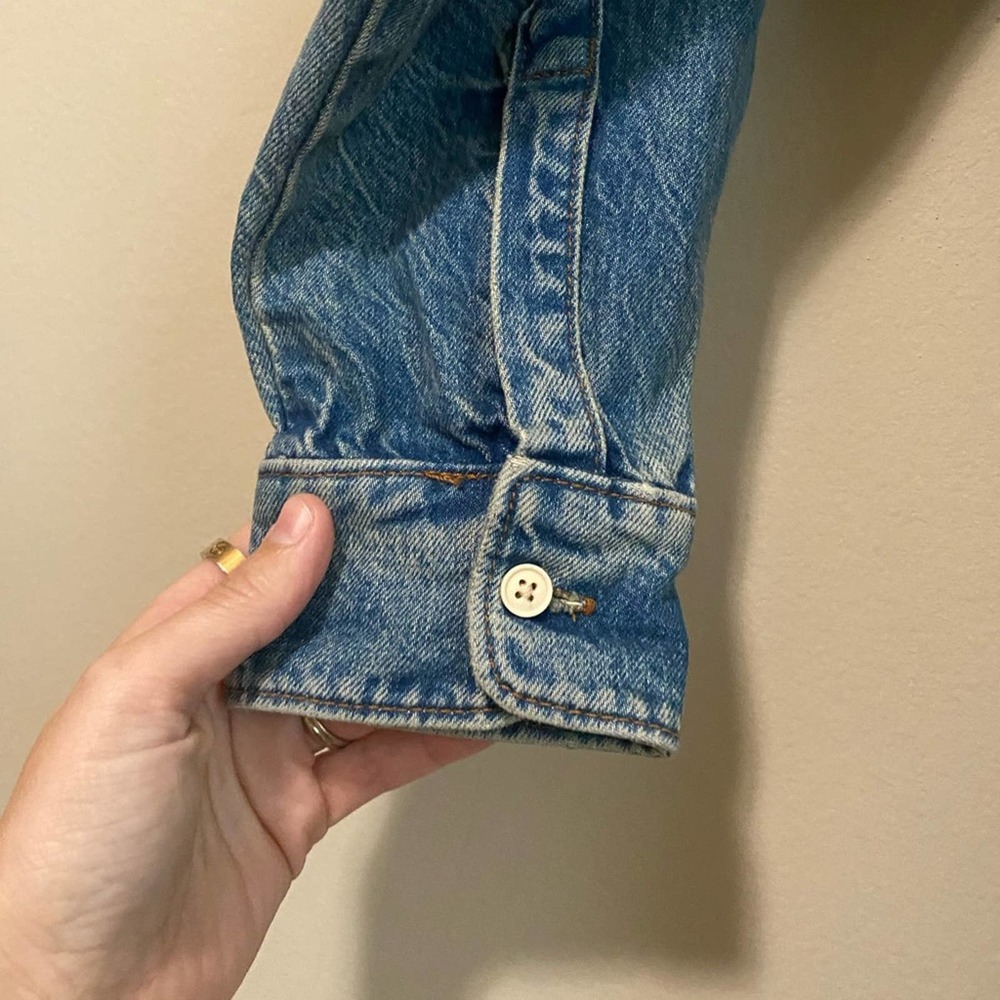 ASOS Denim Button Up Long Sleeve Dress Size 10P - Picture 8 of 11
